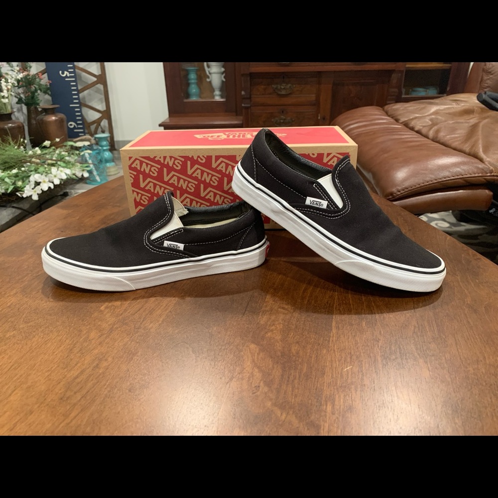 Black classic slip-on vans